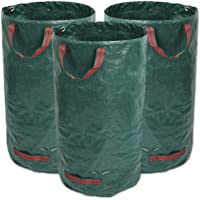 GIOVARA 3 x 120 litros de Bolsas de Basura de jardín- Resistentes al Agua- Grandes Bolsas de Basura con Asas- Plegables…
